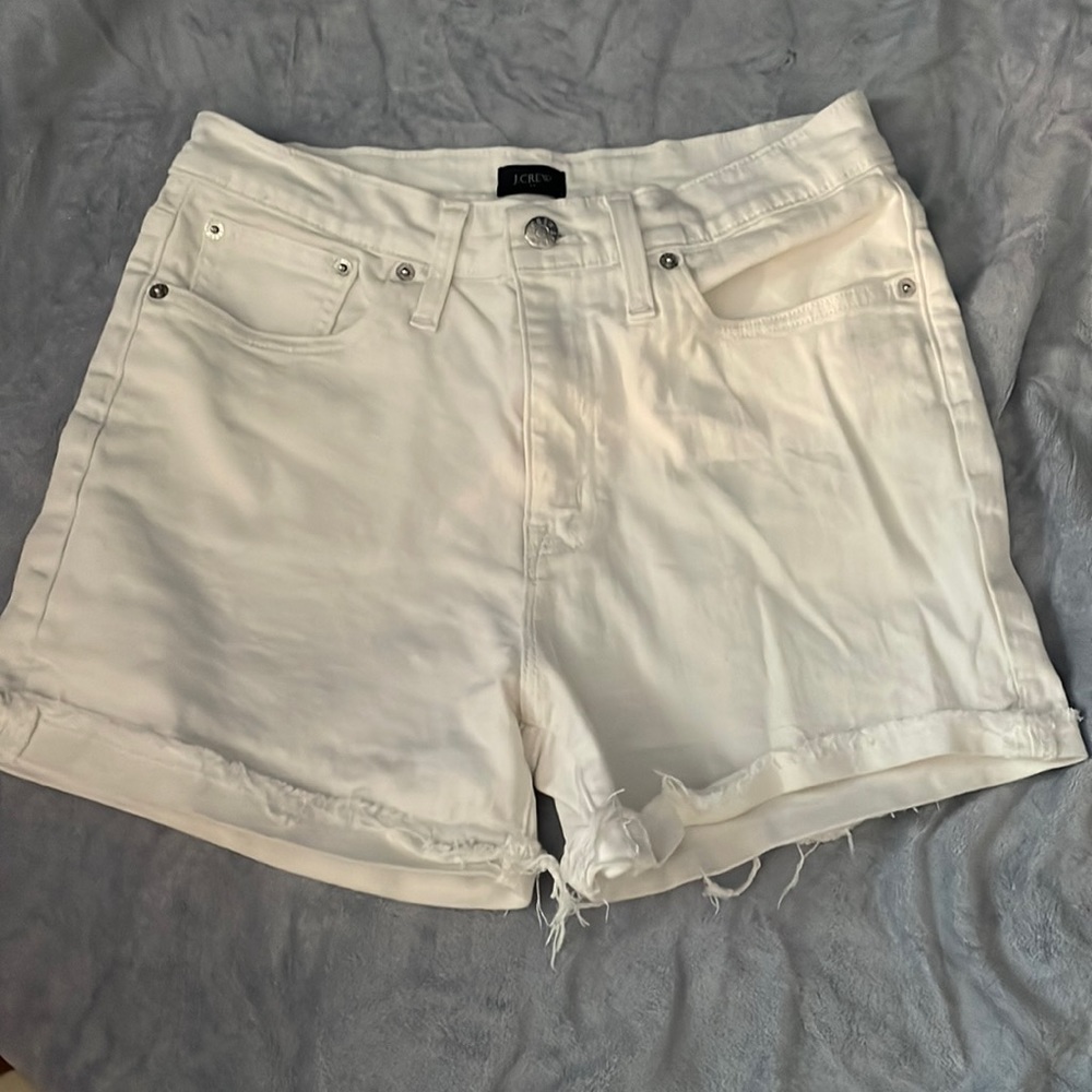 J. Crew white jean shorta